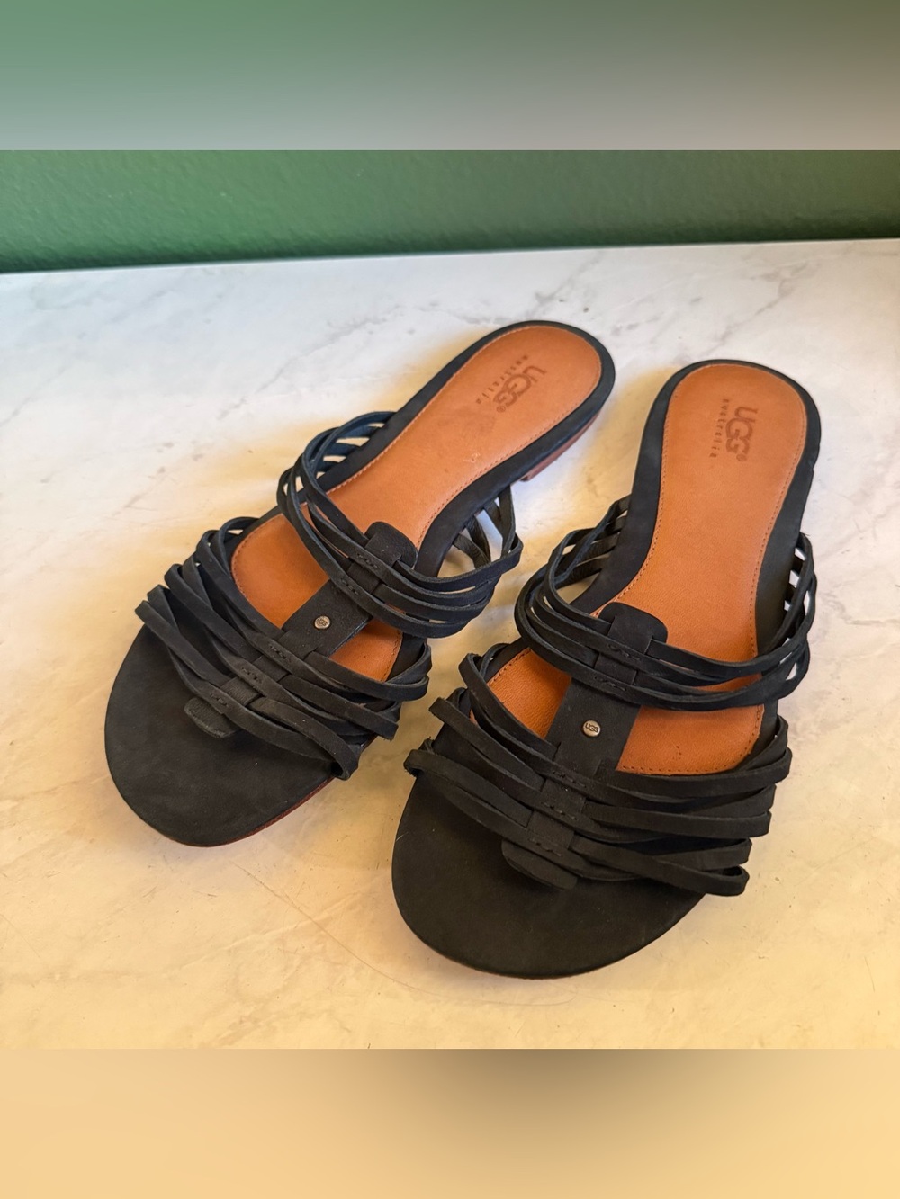 UGG Black Multi-Strap Slide Sandals